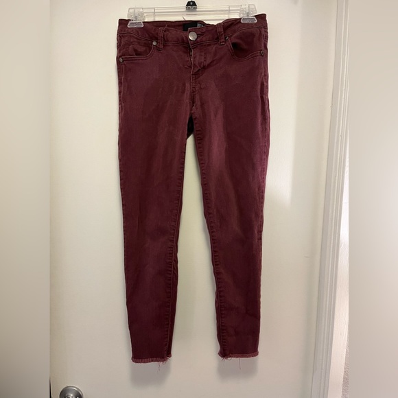 1882 Denim Lisbon Burgundy Skinny Jeans - Size 26 - Picture 2 of 6